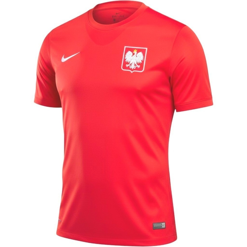 Nike Poland Soccer Jersey Mens Medium Red Dri-FIT National Team Crest Athletic